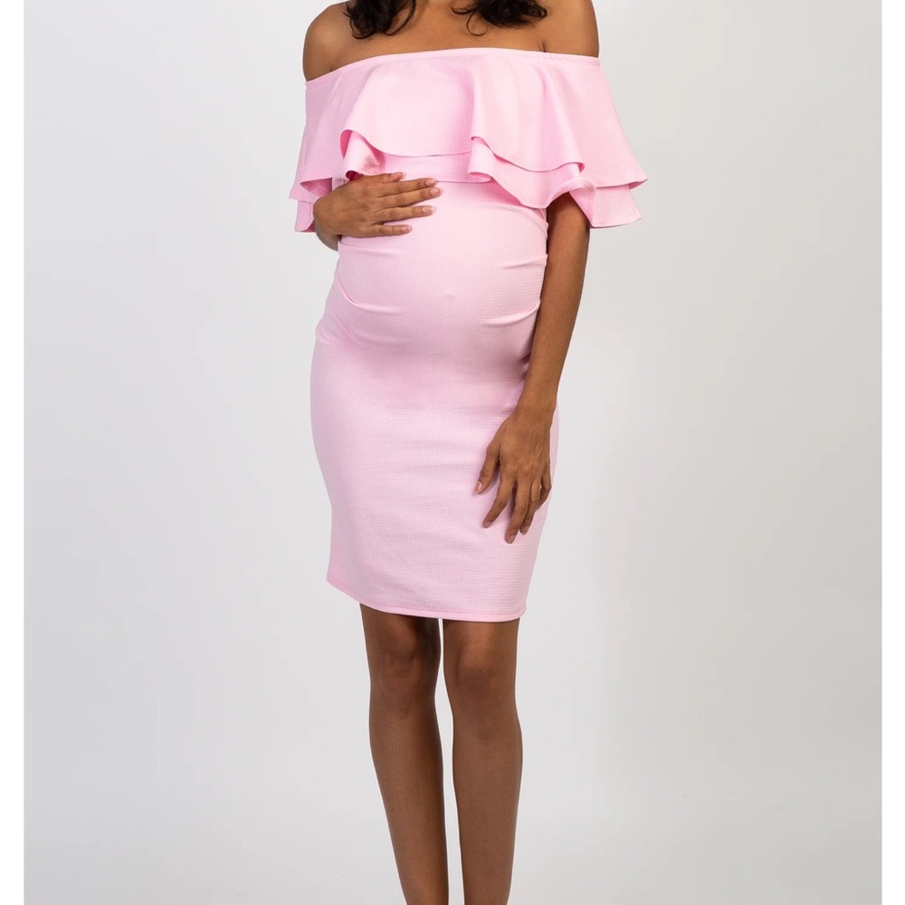PinkBlush Off-Shoulder Maternity Dress